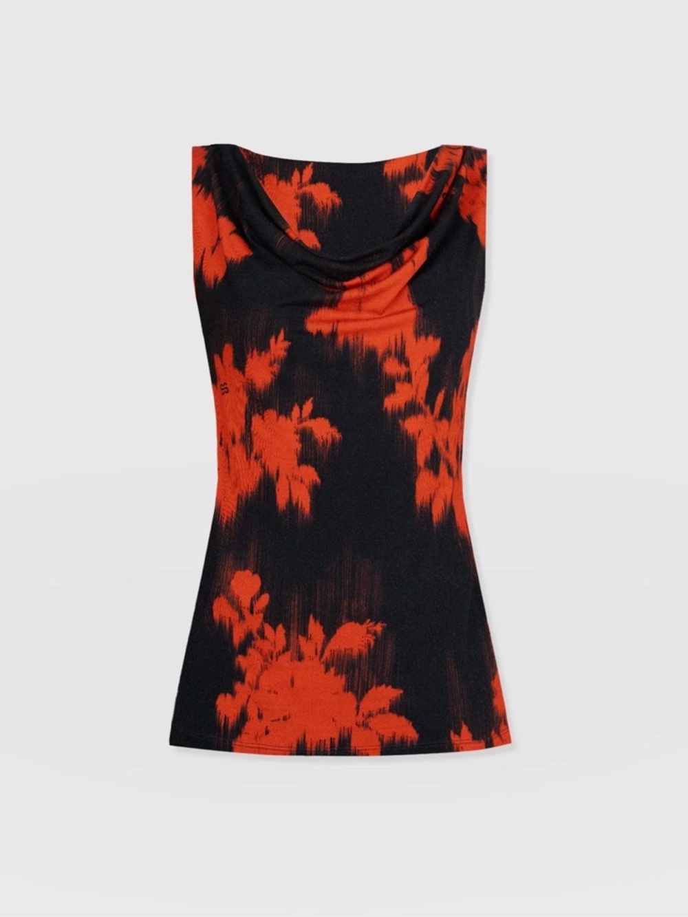 Cowl Neck Floral-Print Tank Top - Orange Fade from Saint + Sofia